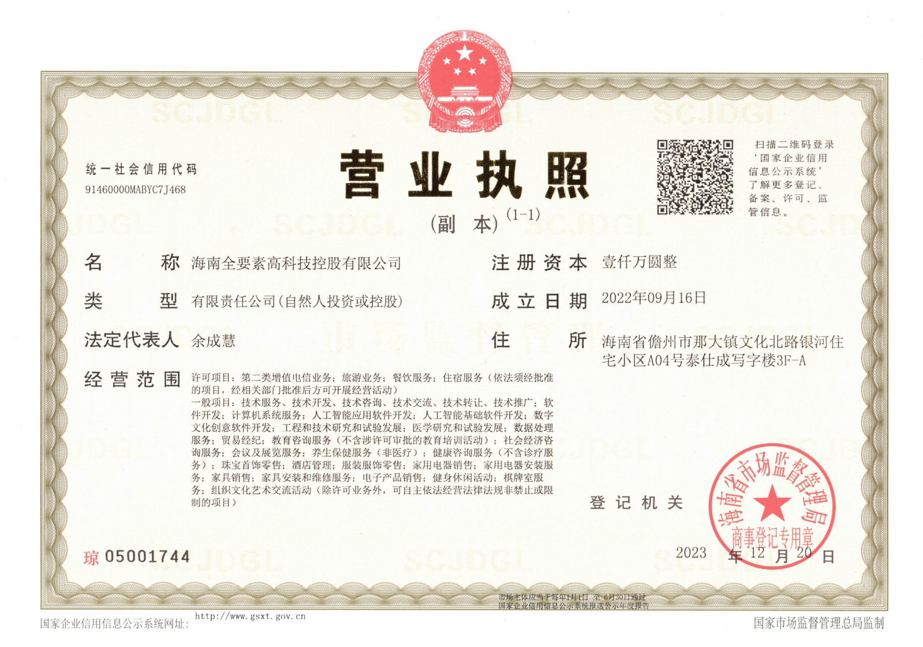 Hainan all elements high-tech holding Co., LTD